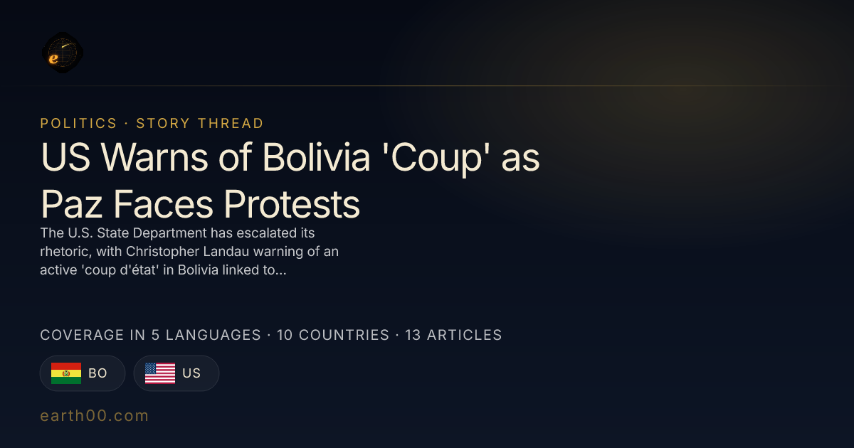US Warns of Bolivia 'Coup' as Paz Faces Protests