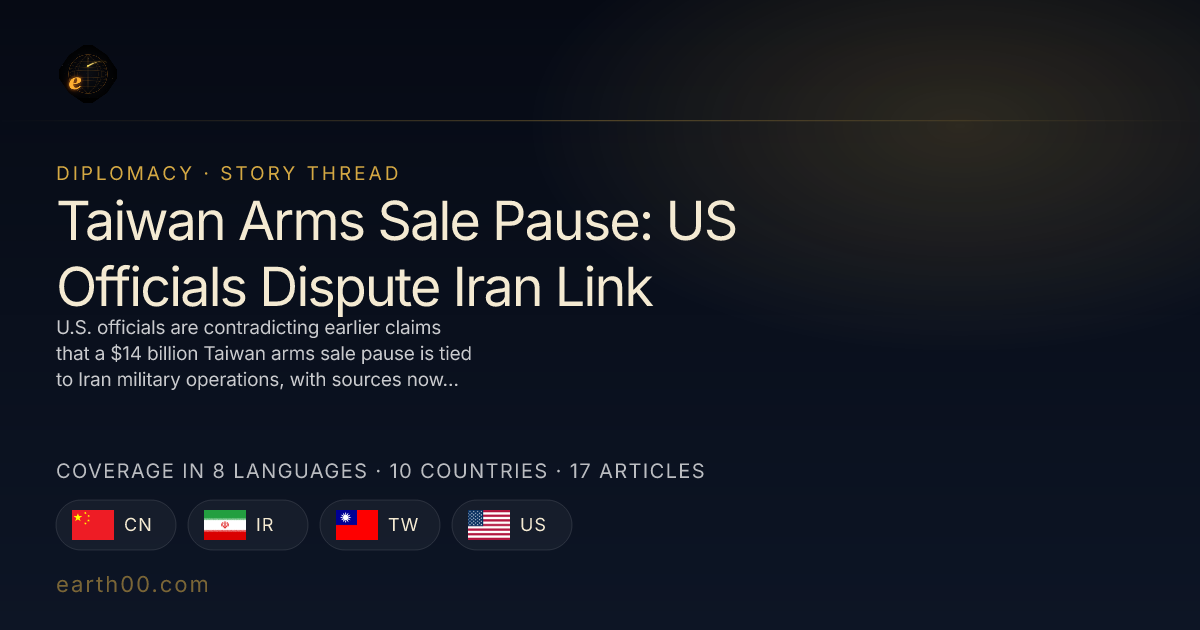 Taiwan Arms Sale Pause: US Officials Dispute Iran Link
