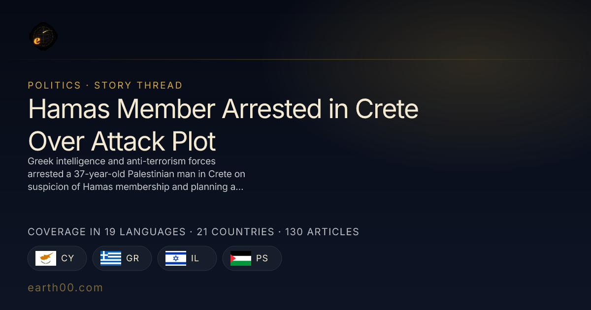 Hamas Member Arrested in Crete Over Attack Plot