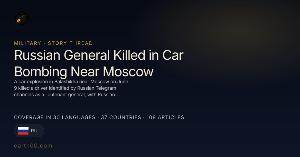 Russian General Killed in Car Bombing Near Moscow