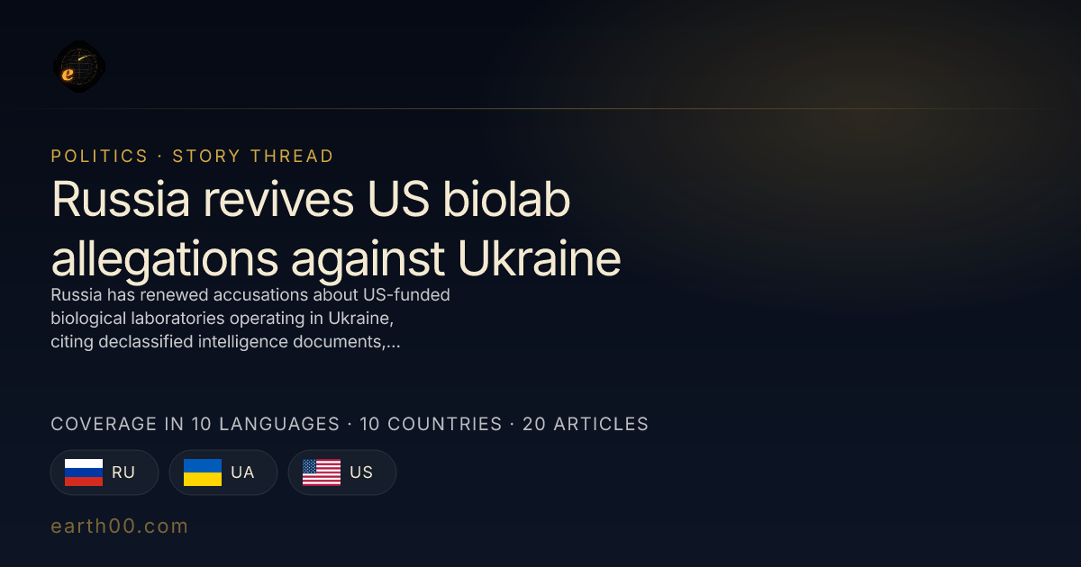 Russia revives US biolab allegations against Ukraine